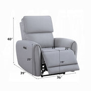 Acme Furniture Jeromie Gray Power Motion Recliner with USB Port