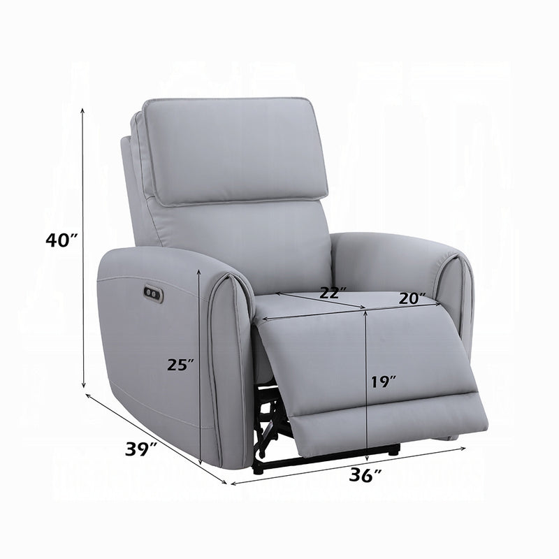 Acme Furniture Jeromie Gray Power Motion Recliner with USB Port