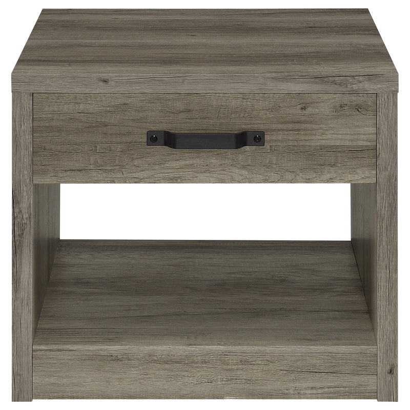 Coaster Furniture Felix Grey Driftwood 1 Drawer End Table