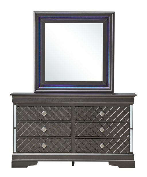 Glory Furniture Verona Sleek Silver Champagne Dresser And Mirror