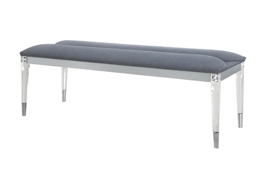 Global Furniture Lando Silver Bench with Acrylic Legs