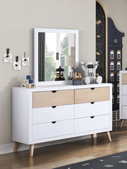 Home Elegance Asker Brown White Dresser And Mirror