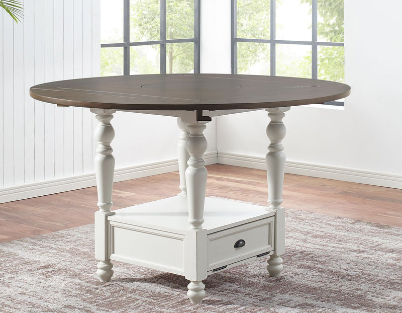 Steve Silver Joanna Ivory Mocha Round Counter Height Table