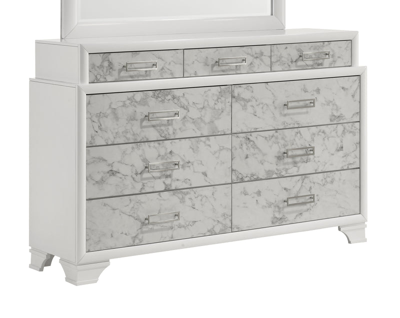 Galaxy Home Soul White Dresser and Mirror