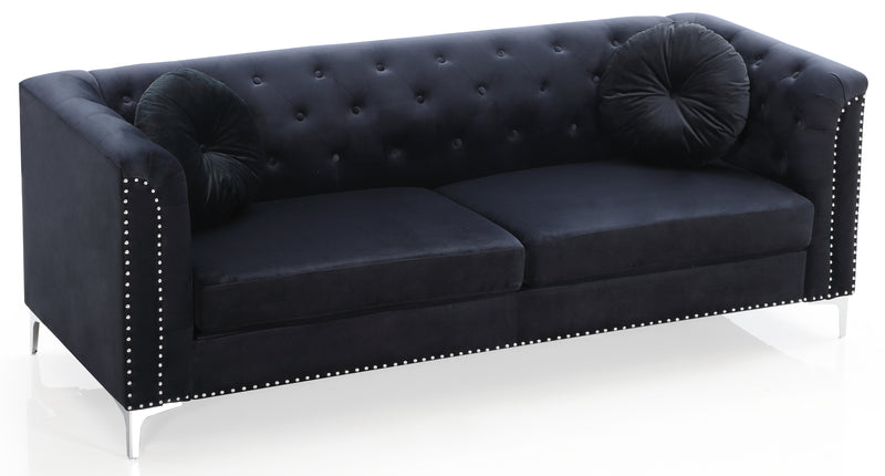 Glory Furniture Pompano Dark Gray Velvet Sofa