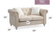 Glory Furniture Raisa Gray Velvet Loveseat