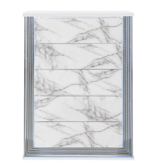 Global Furniture Ylime Light Grey White Chest with LED