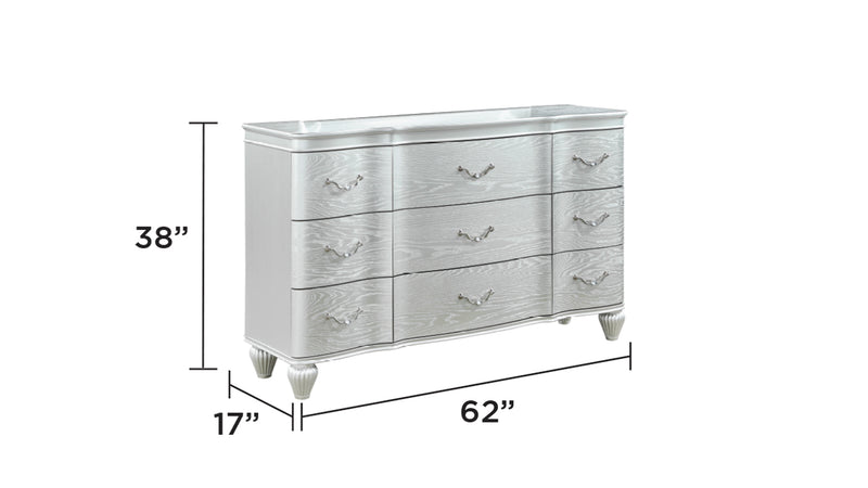 Galaxy Home Landmark Silver Dresser and Mirror