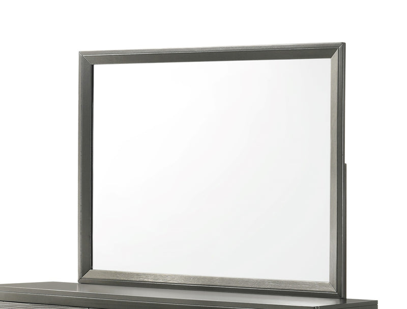 Crown Mark Denker Gun Metal Dresser and Mirror