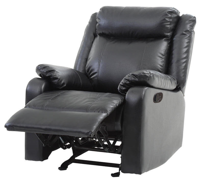 Glory Furniture Ward Black Faux Leather Rocker Recliner