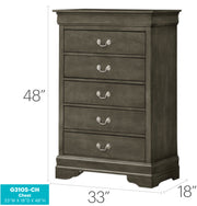 Glory Furniture Louis Phillipe Cherry Chest