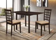 Coaster Furniture Kelso Cappuccino Beige 3pc Dining Room Set