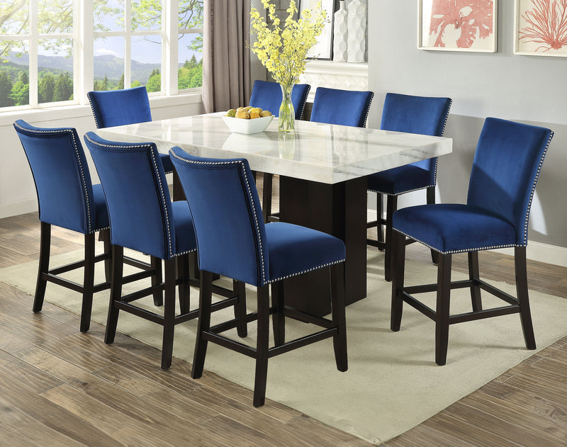 Steve Silver Camila White Blue 9pc Rectangle Counter Set