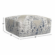 Steve Silver Kira Green Blue White Jacquard Woven Pouf