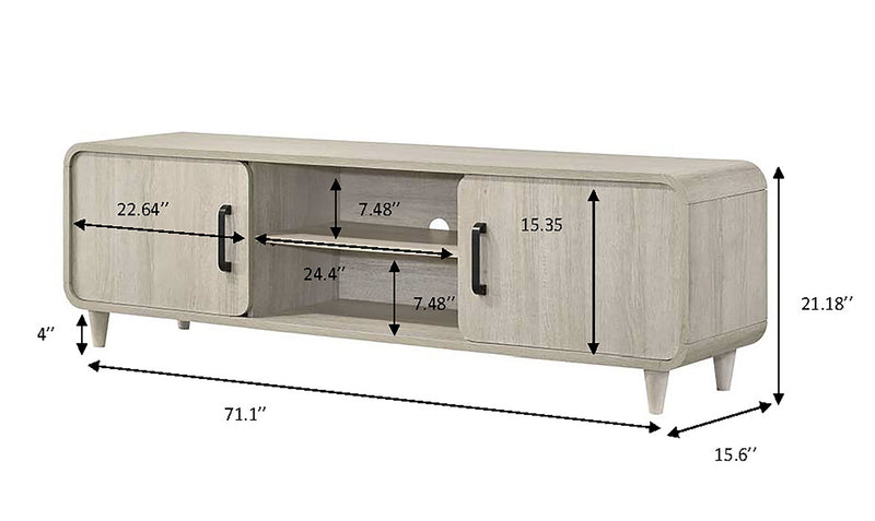 Crown Mark Nyomi White TV Stand