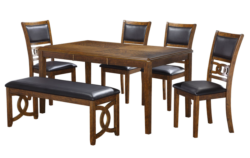 New Classic Furniture Gia Brown PU 46 Inch Dining Bench