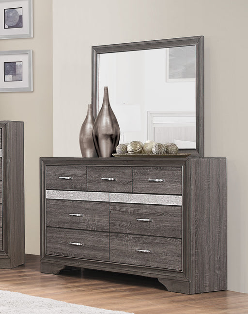Home Elegance Luster Gray Dresser And Mirror