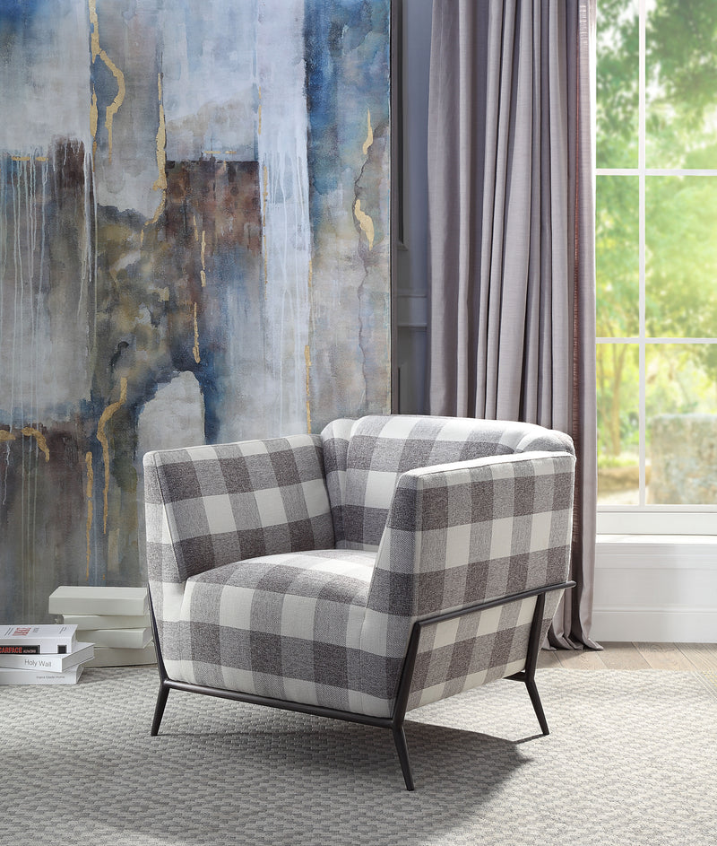 Acme Furniture Niamey II Black Metal Frame Accent Chair