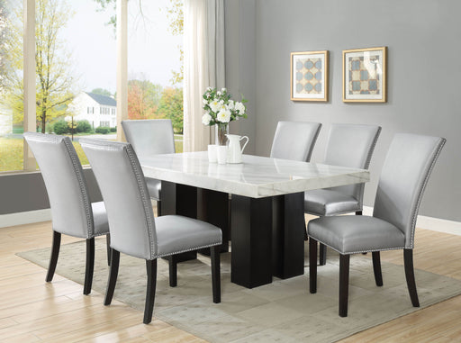 Steve Silver Camila White Silver Rectangle 7pc Dining Set