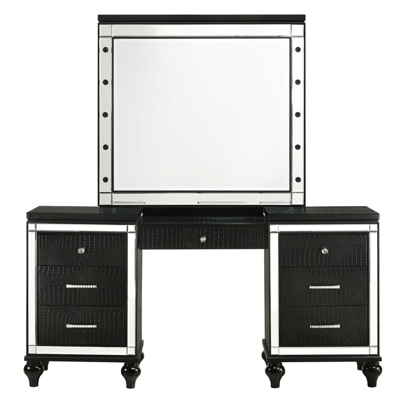 New Classic Furniture Valentino White Vanity Desk with Mirror