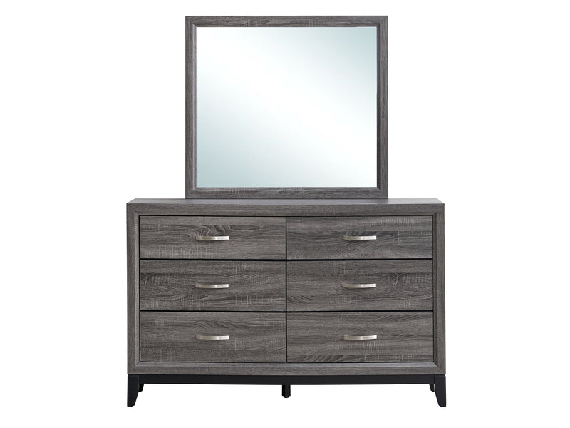 Glory Furniture Glasgow Gray Dresser and Mirror
