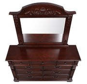 Glory Furniture Lyndon Cherry 9 Drawer Dresser and Mirror
