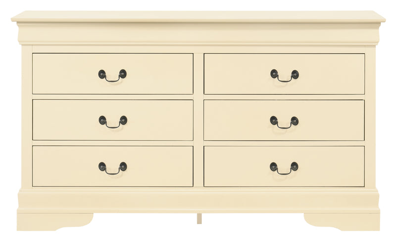 Glory Furniture Louis Phillipe Beige 6 Drawers Dresser