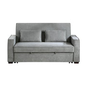 Home Elegance Alta Gray Convertible Studio Sofa with Pull Out Bed
