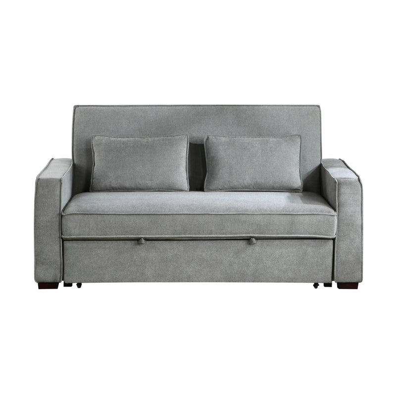 Home Elegance Alta Gray Convertible Studio Sofa with Pull Out Bed