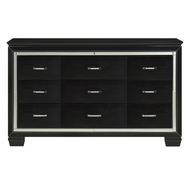 Home Elegance Allura Black Dresser and Mirror