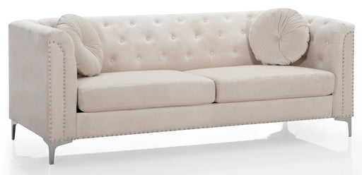 Glory Furniture Pompano Ivory Velvet Sofa