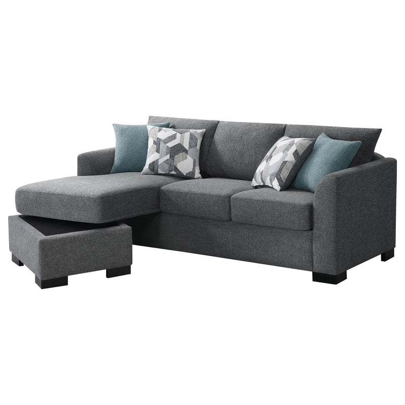 Coaster Furniture Storey Dark Grey Sleeper Sectional