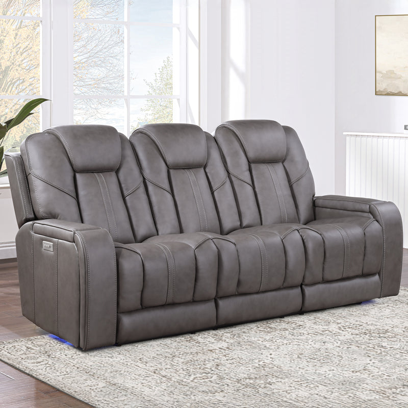 Steve Silver Daniel Leather Triple Power Sofa
