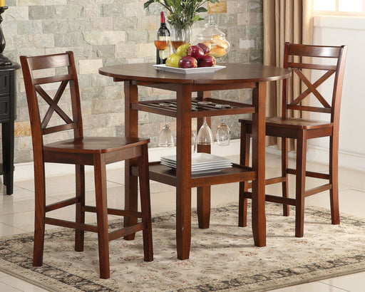 Acme Furniture Tartys Cherry 3pc Counter Height Set