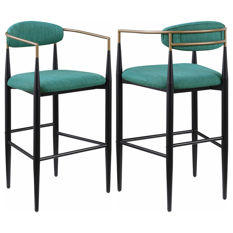 2 Coaster Furniture Tina Green Fabric Bar Chair