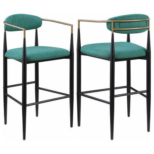 2 Coaster Furniture Tina Green Fabric Bar Chair