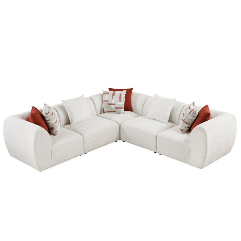 Home Elegance Franz Beige 5pc Modular Sectional