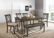 Acme Furniture Claudia II Weathered Gray 6pc Dining Room Set