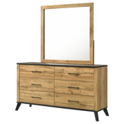 Coaster Furniture Kaywood Weathered Brown Natural Dresser and Mirror