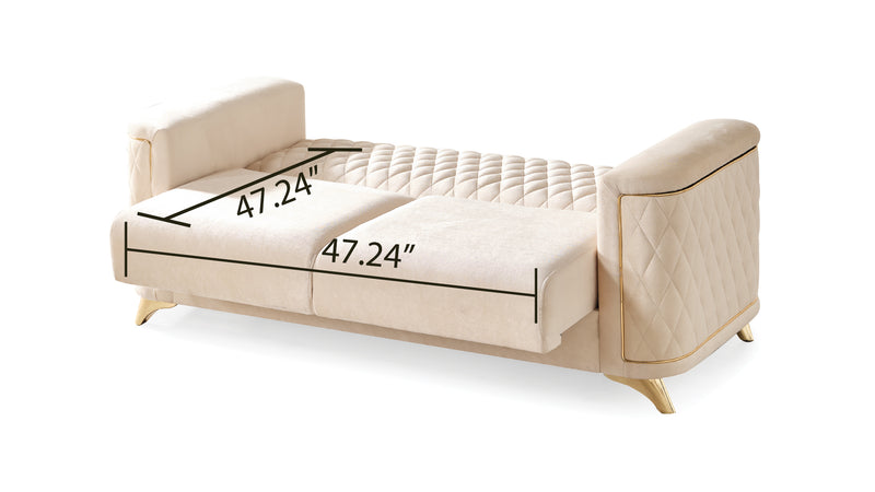 Galaxy Home Luna Ivory Loveseat with Hidden Storage