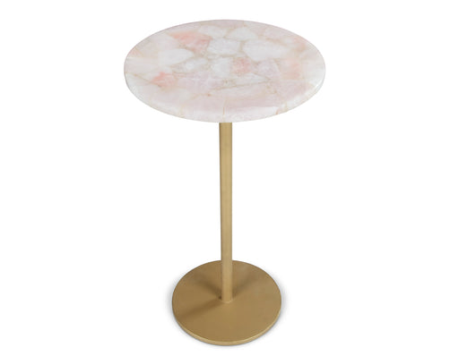 Steve Silver Rosie White Rose Quartz Top Chairside Table