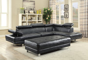 Glory Furniture Riveredge Black Faux Leather Sectional