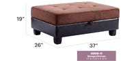 Glory Furniture Gallant Chocolate Brown Microsuede Ottoman