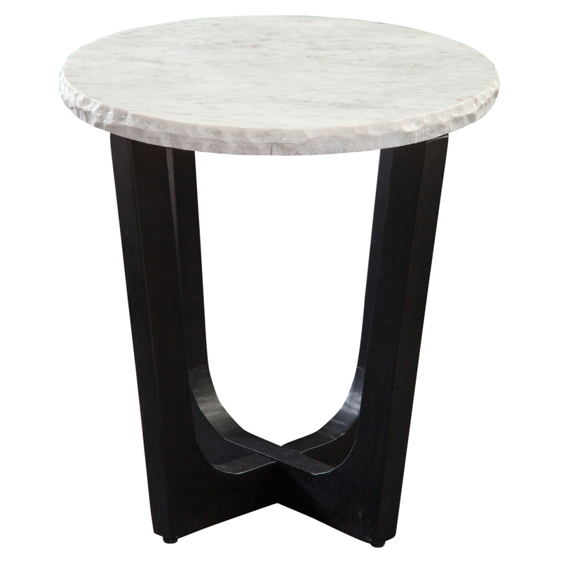 Steve Silver Chrissy White Marble End Table