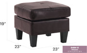 Glory Furniture Newbury Beige Faux Leather Ottoman