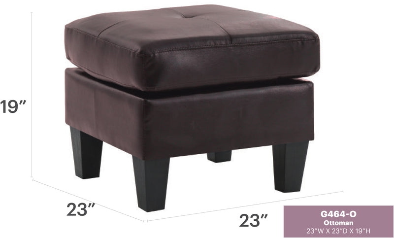 Glory Furniture Newbury Beige Faux Leather Ottoman