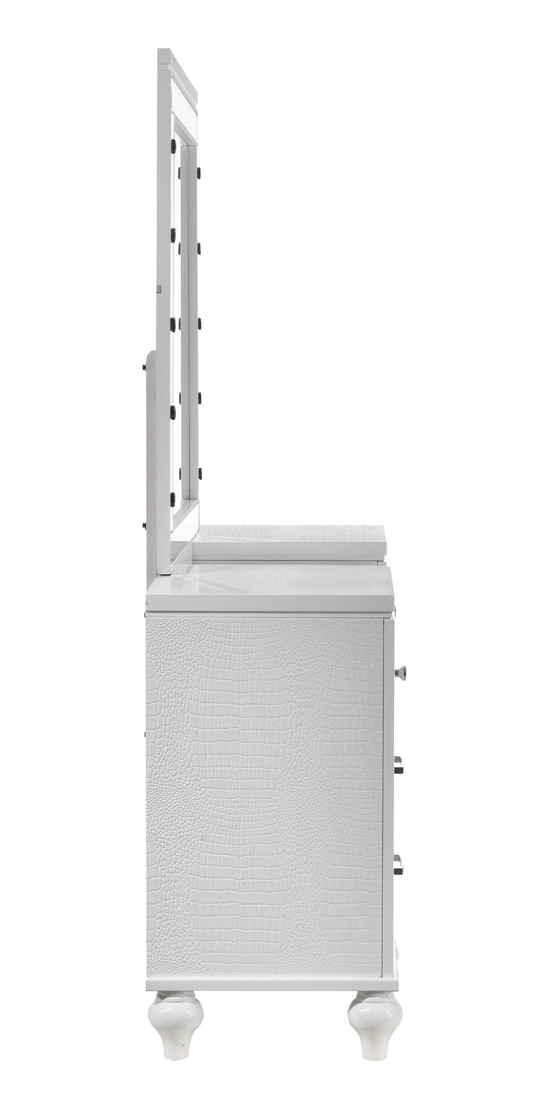 New Classic Furniture Valentino Silver Vanity Desk with Mirror