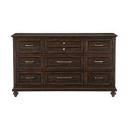 Home Elegance Cardano Dark Brown Dresser and Mirror