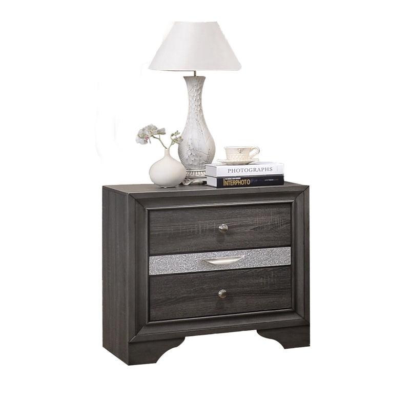 Galaxy Home Matrix Gray Wood Night Stand
