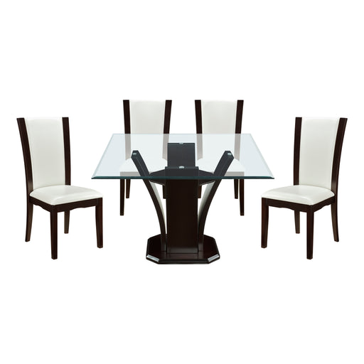 Home Elegance Daisy Espresso White 54 Inch 5pc Dining Room Set